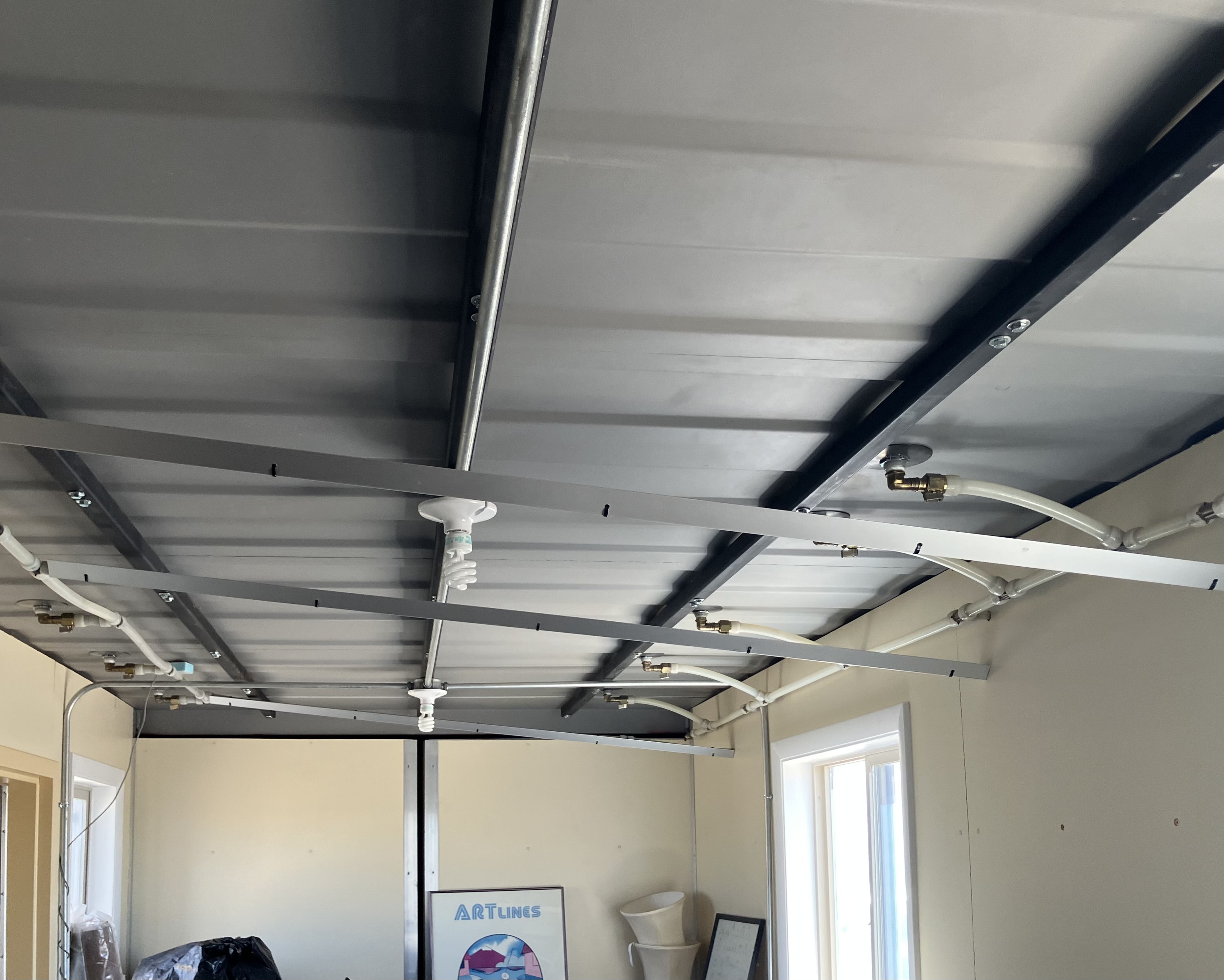 Double Play Container Prototype — Photos and Schematic - Interior radiant ceiling